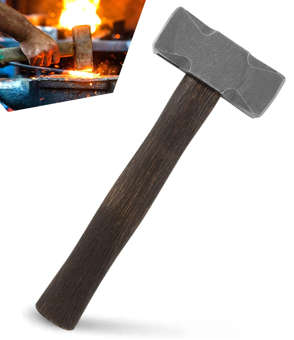 Sixcow hammer sideview featuring sturdy hardwood handle and rugged build