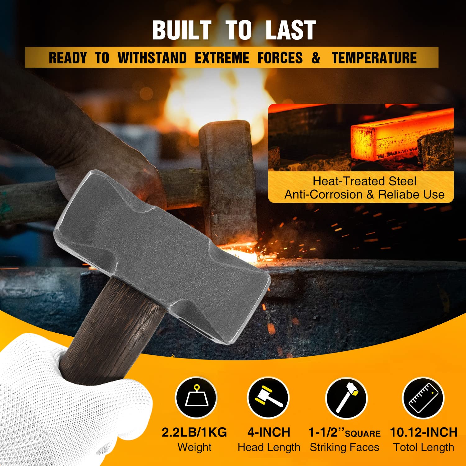 Sixcow knife-maker workstation demonstrating blade shaping with the hammer