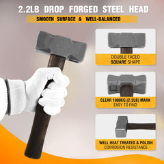 Sixcow square head forging with 1.5-inch faces for precise shaping