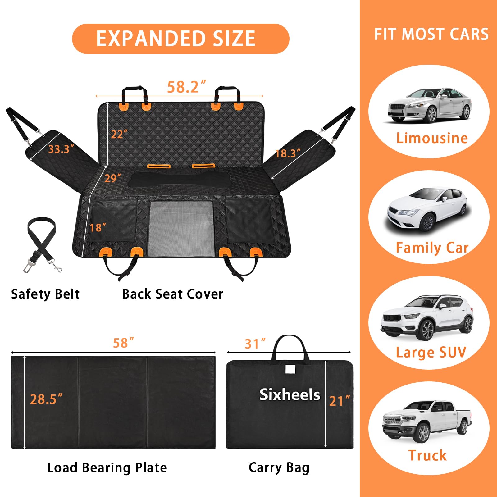 Sixheels foldable design with storage bag for easy packing and storage
