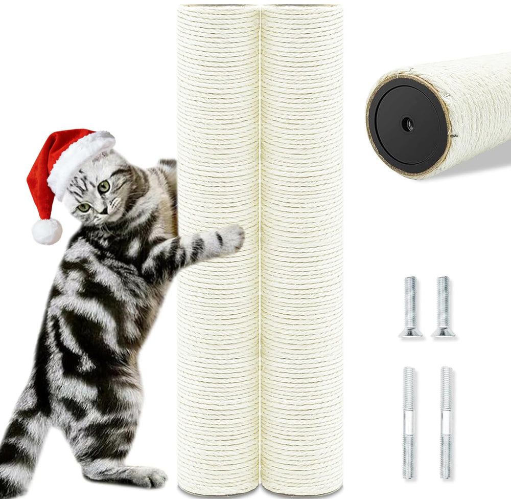 SIYIPURR cat scratch post replacement pole assembly showing natural sisal texture for durability