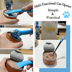 SJANE multi-function can opener blue handle in action for easy opening.