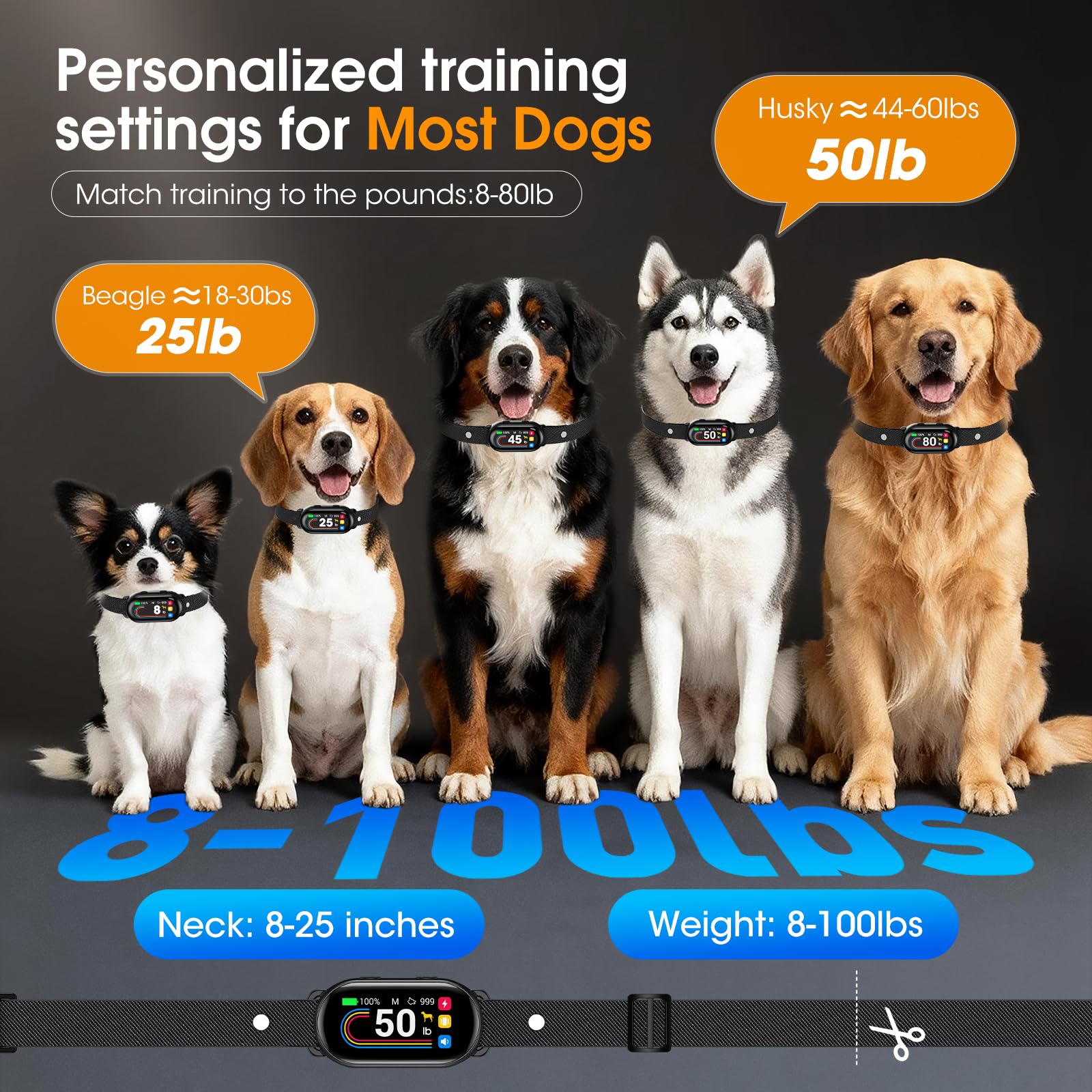 SKBAK adjustable nylon strap fit for dogs from 10 to 100 pounds