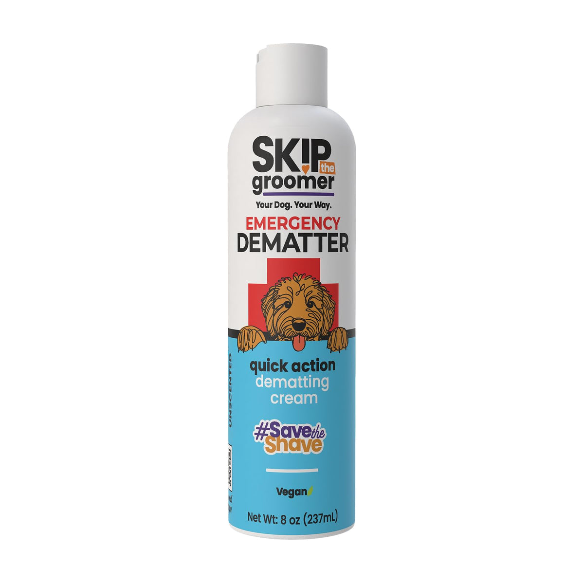 Skip the Groomer emergency dematter cream texture for gentle, fast dematting relief.