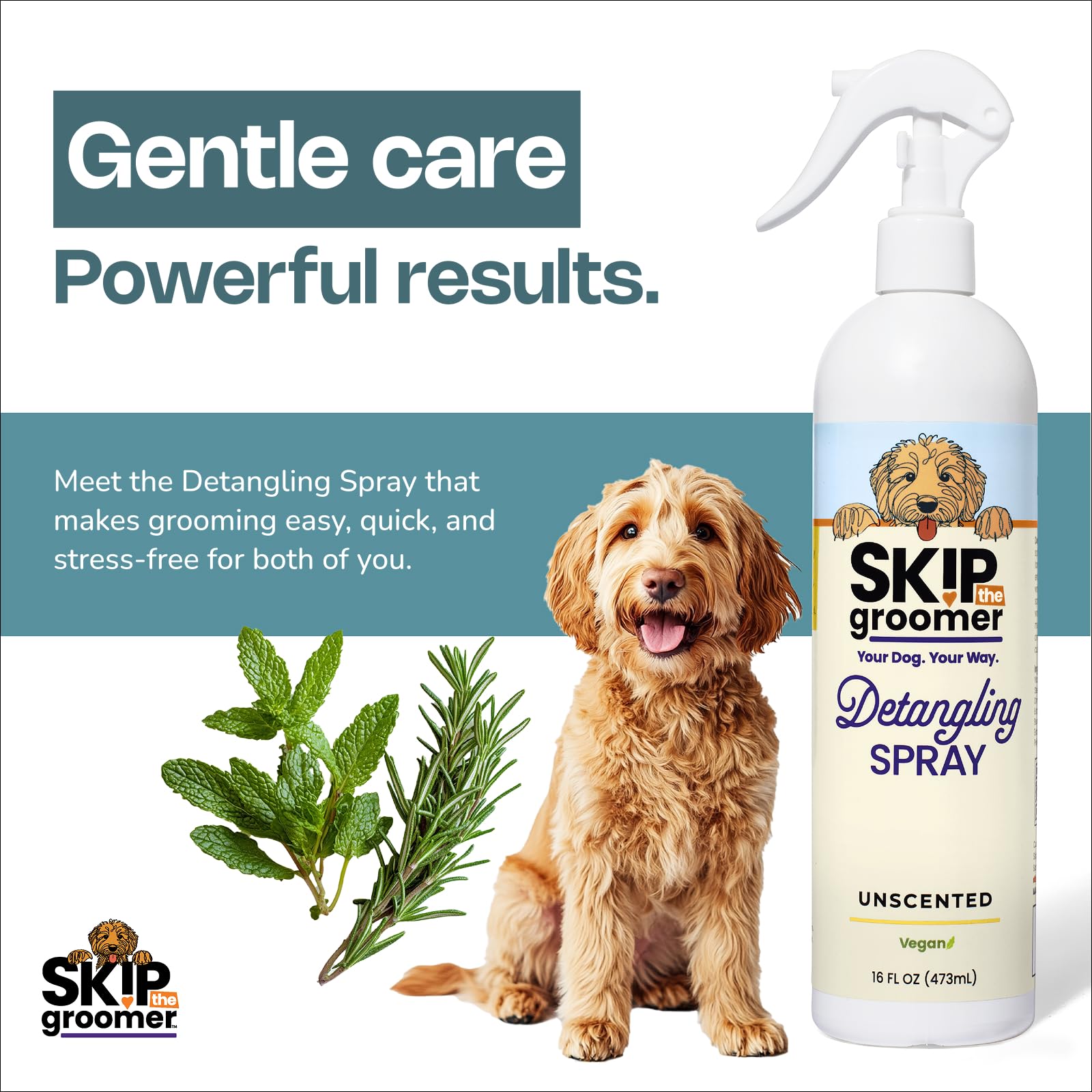 Skip the Groomer plant extracts closeup highlighting hibiscus calendula nettle