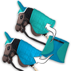 SKIPPI blanket on mint side shows adaptable color options for styling