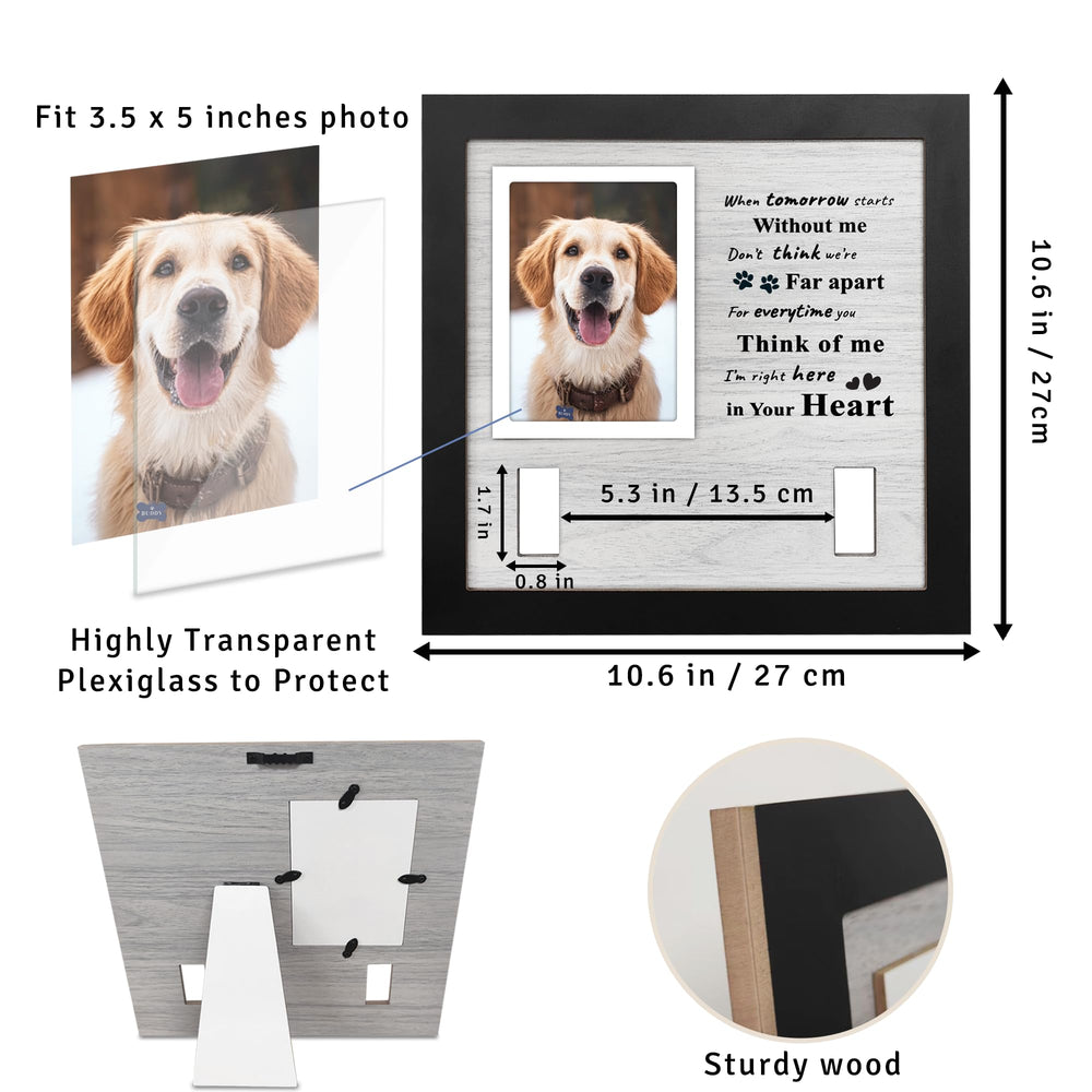 Skittypurr black white grey wooden frame with built-in stand.