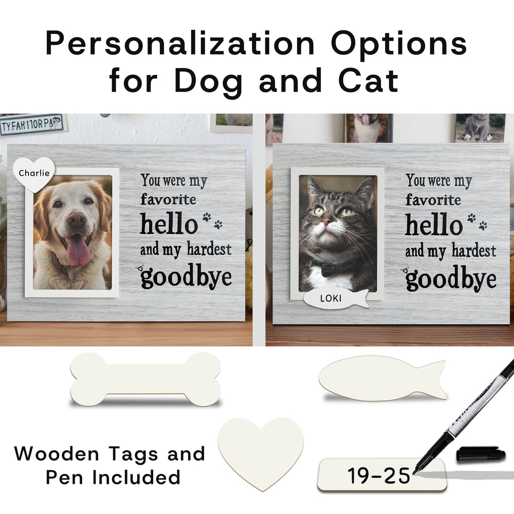 Skittypurr memorial frame demonstrates handwritten quote about the bond with a pet.