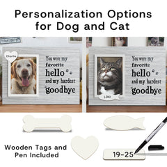 Skittypurr memorial frame demonstrates handwritten quote about the bond with a pet.