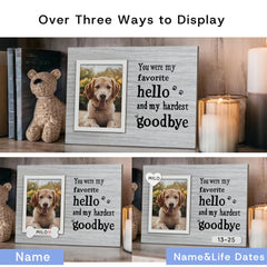 Skittypurr dog memorial frame displaying a cherished photo with a clean white border.