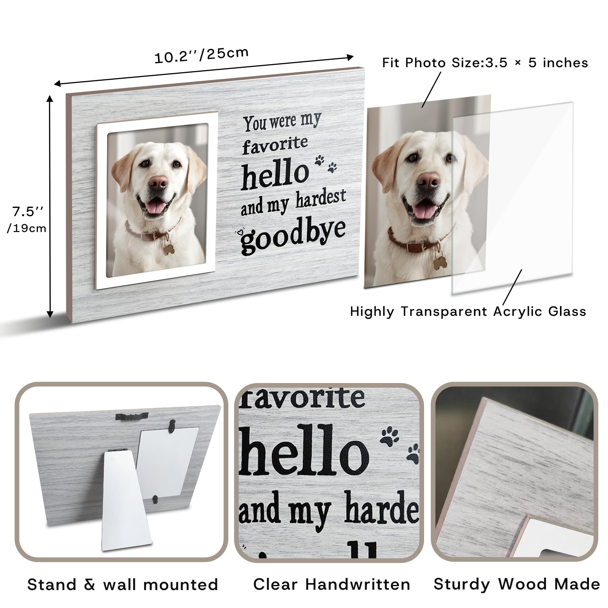 Skittypurr dog memorial frame wall-mount hooks for versatile placement.
