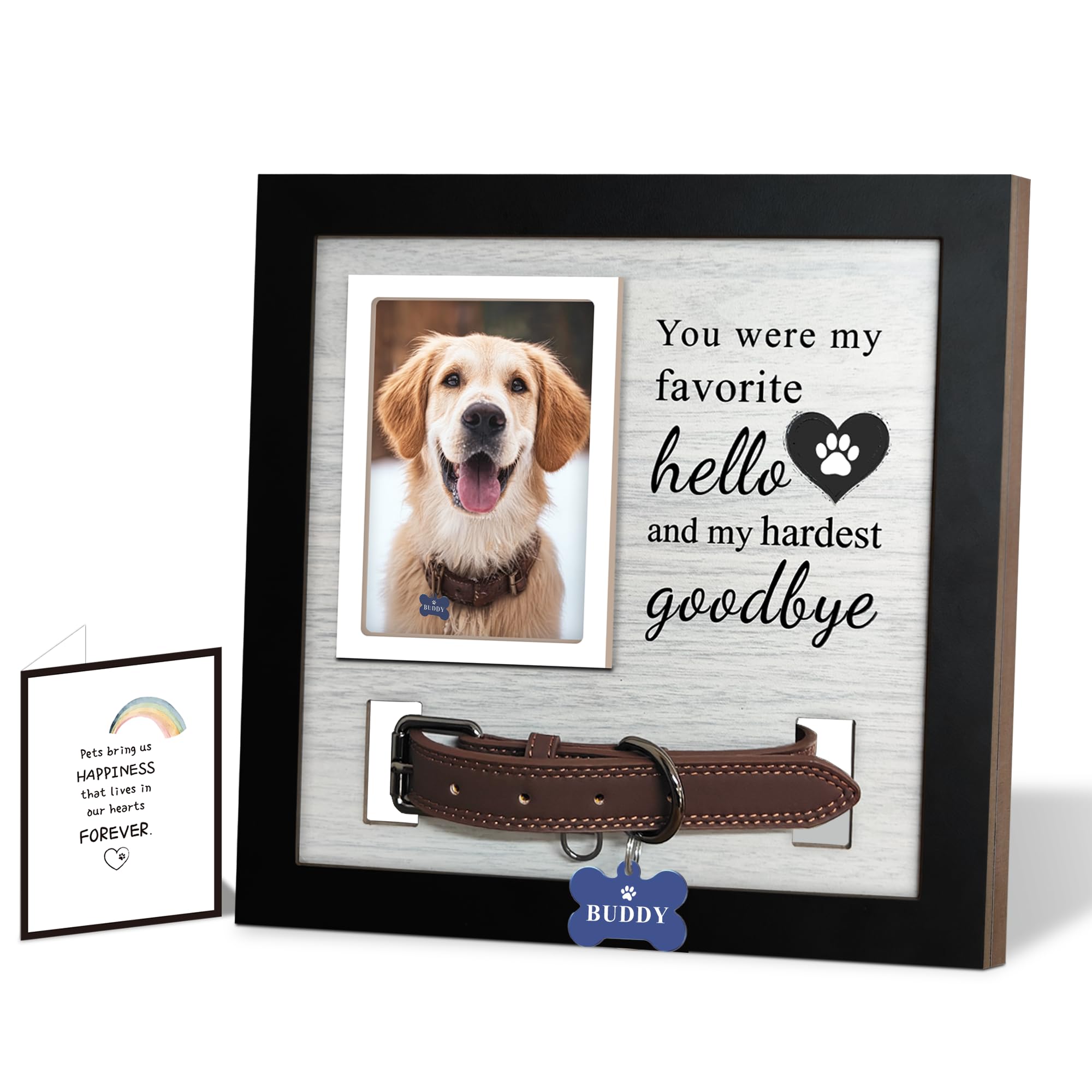 Skittypurr pet memorial frame collar-holder highlights collar display and memory preservation