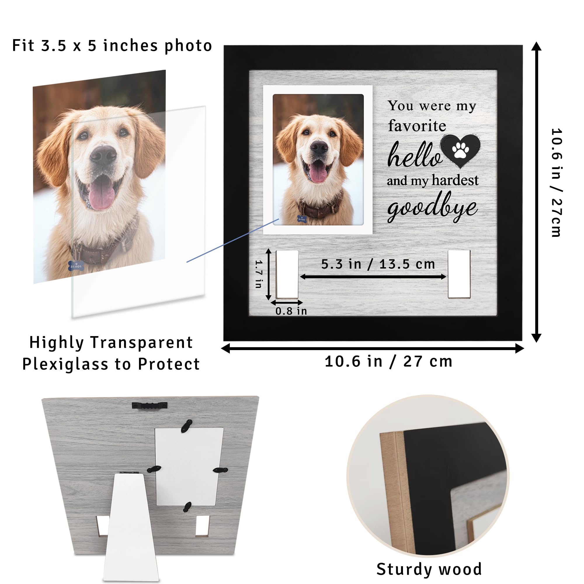 Skittypurr photo area memorial frame centers cherished memories and collar display