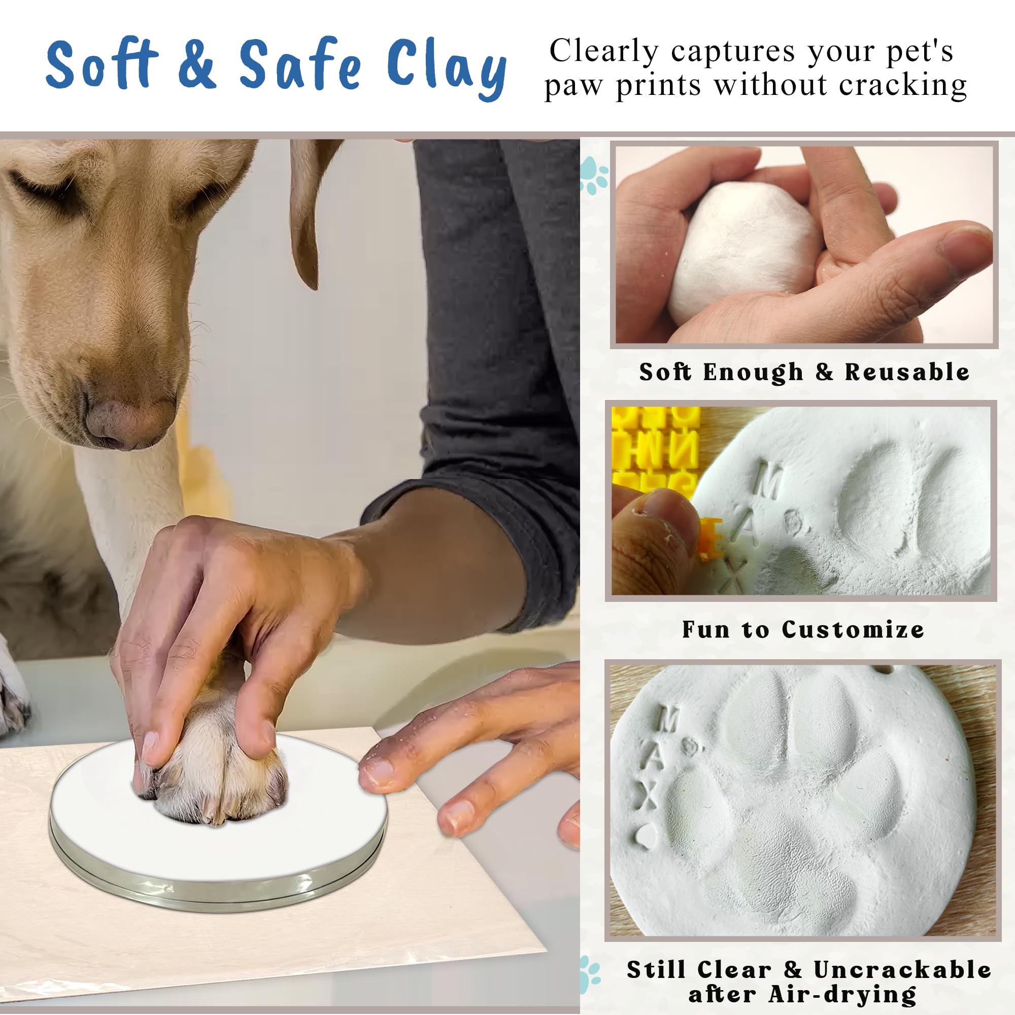 Skittypurr included tabletop stands enabling versatile paw print display.