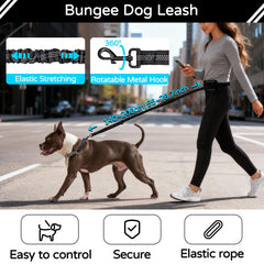 Skmeditec bungee shock-absorption leash reduces pull for smoother runs