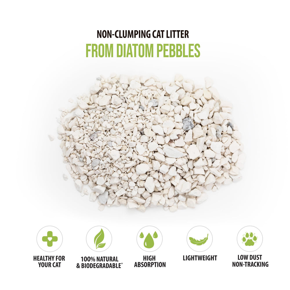 Skoon non-tracking litter grains on paw closeup reduces tracking and mess