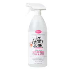 Skout's Honor Cat Severe Mess Stain Remover bottle front for tough cat stains.