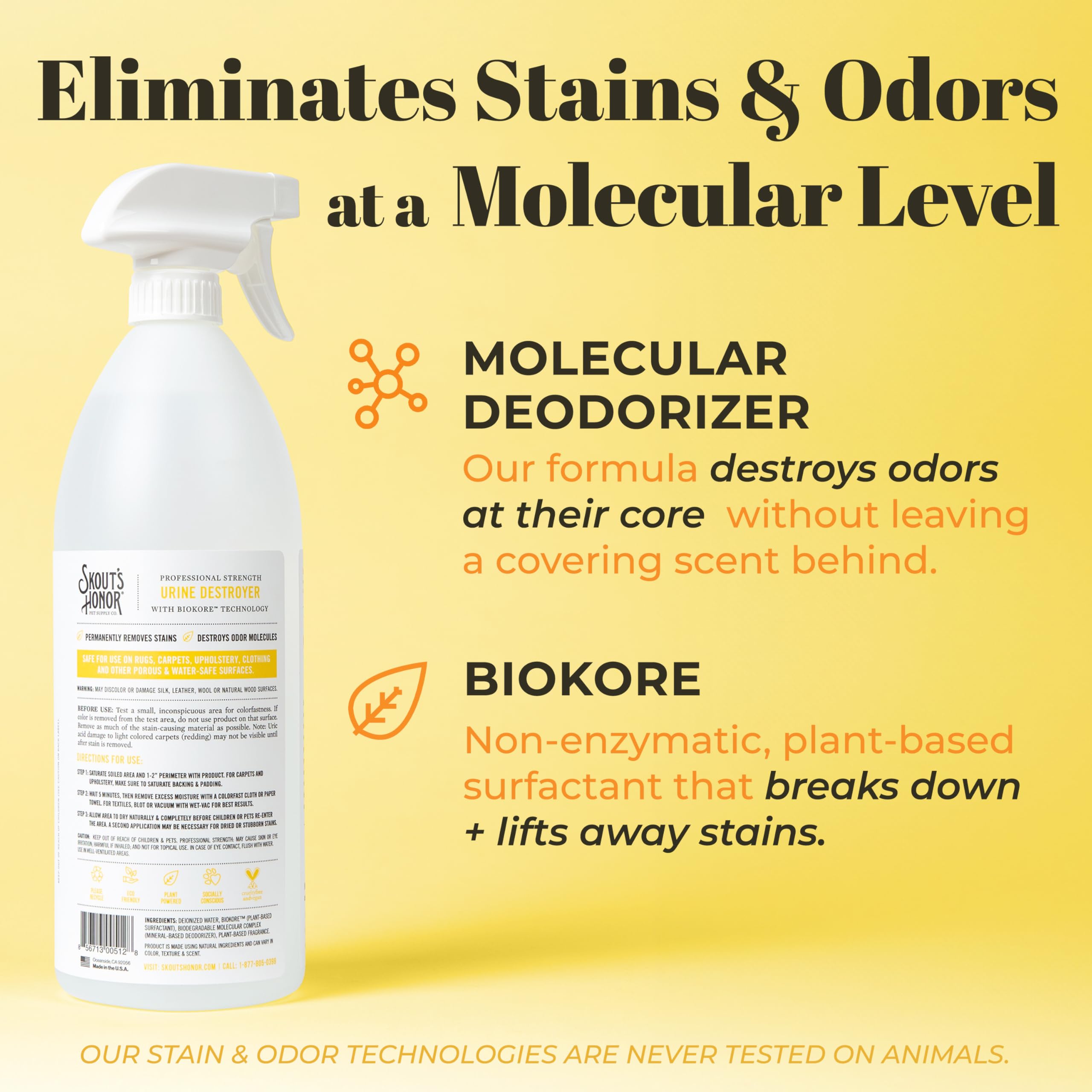 Skout's Honor cruelty-free cleaner packaging emphasizing pet-safe cleaning