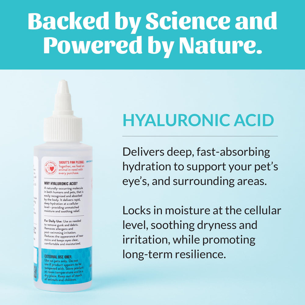 SKOUT'S HONOR HydroClear Eye Wash used on a cat after swimming for comfort.