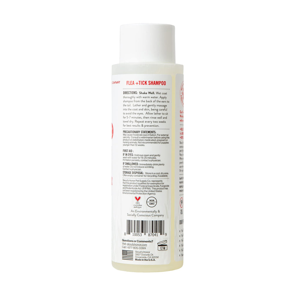 Lathering Skout's Honor shampoo on a dog's coat for tick protection
