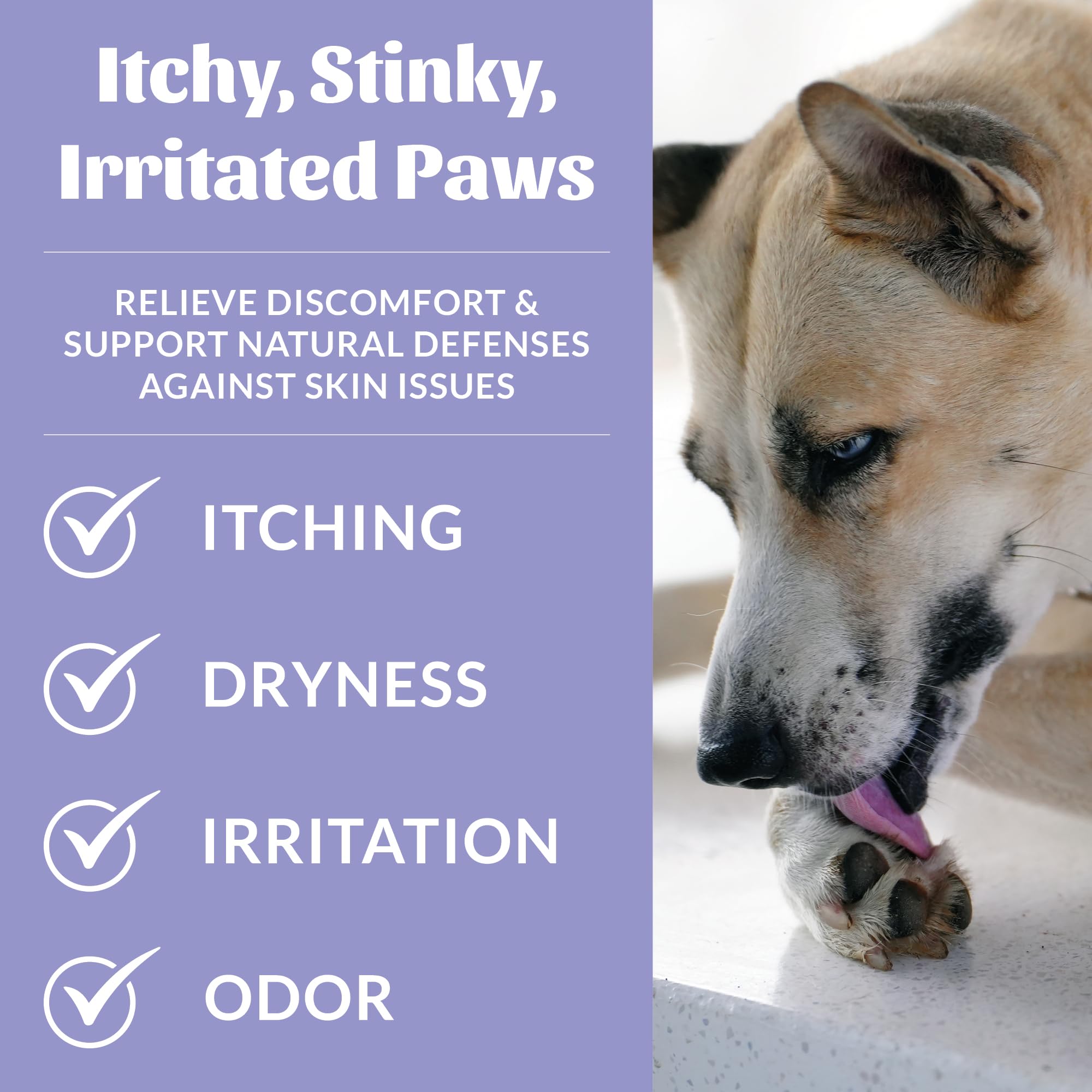 Microbiome-Friendly Certified logo on Skout's Honor paw spray.