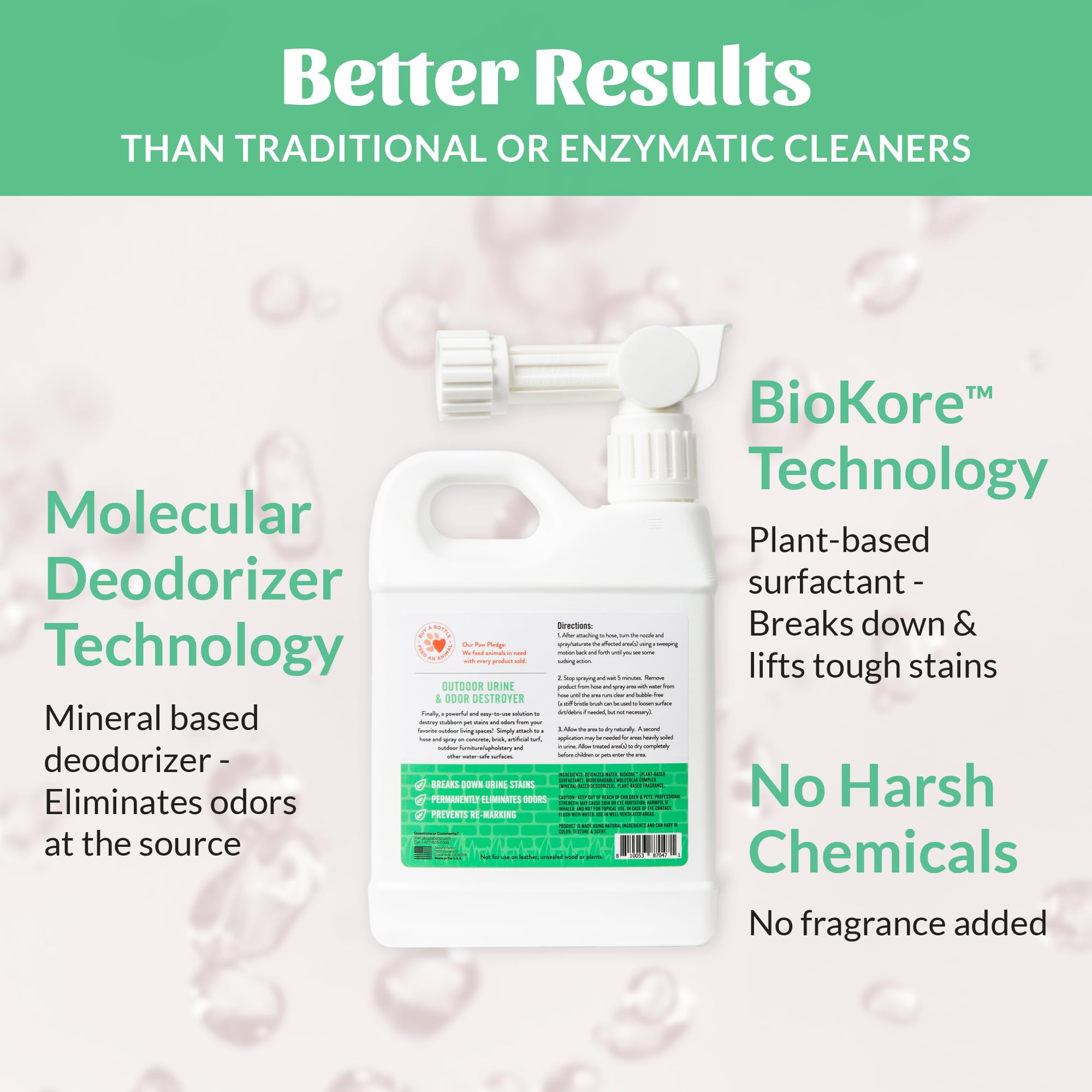 SKOUT'S HONOR Pet Urine Destroyer outdoor-turf showcases odor elimination across grass and turf areas.