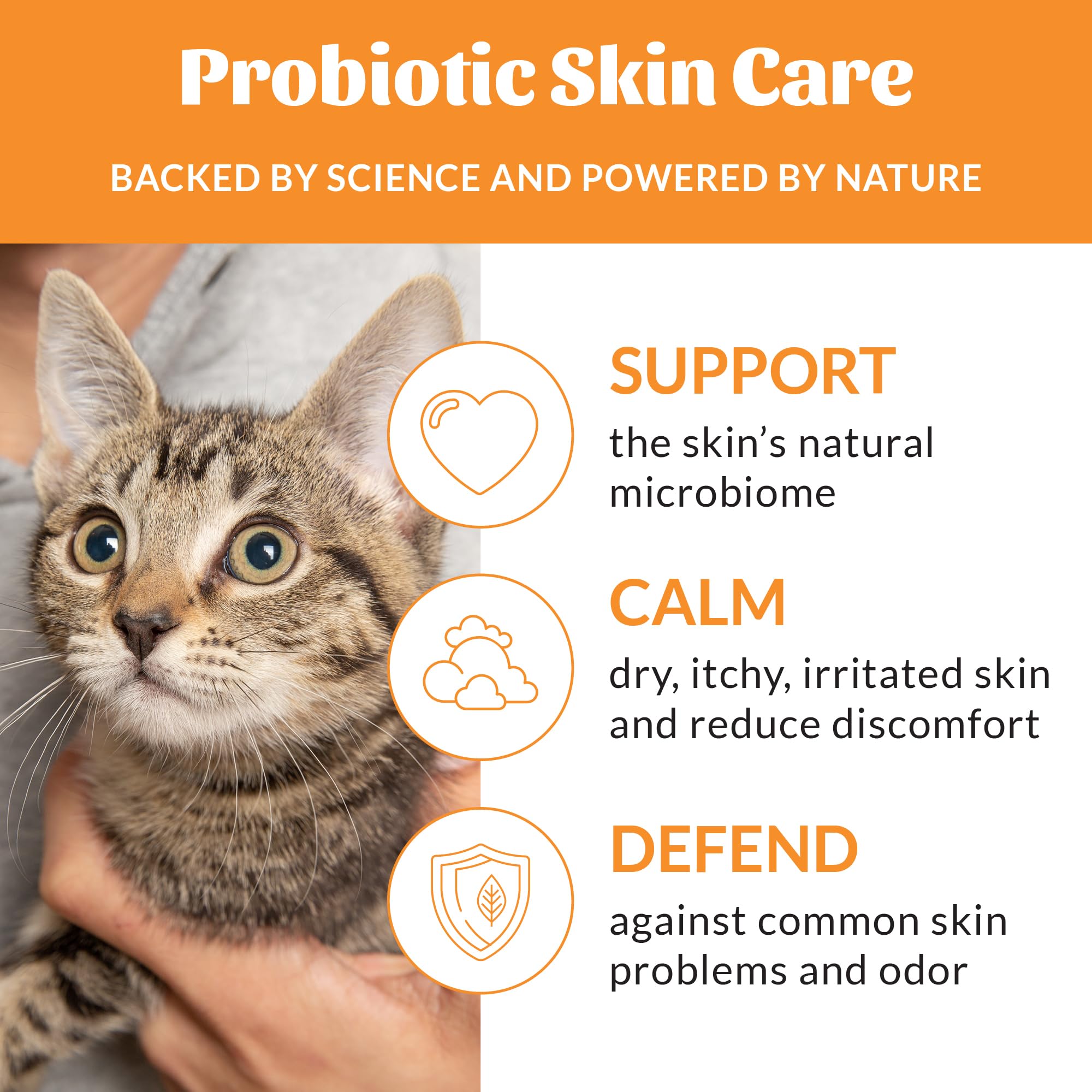 Skout's Honor probiotic cat shampoo suds closeup indicating gentle cleansing