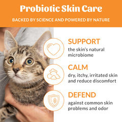 Skout's Honor probiotic cat shampoo suds closeup indicating gentle cleansing