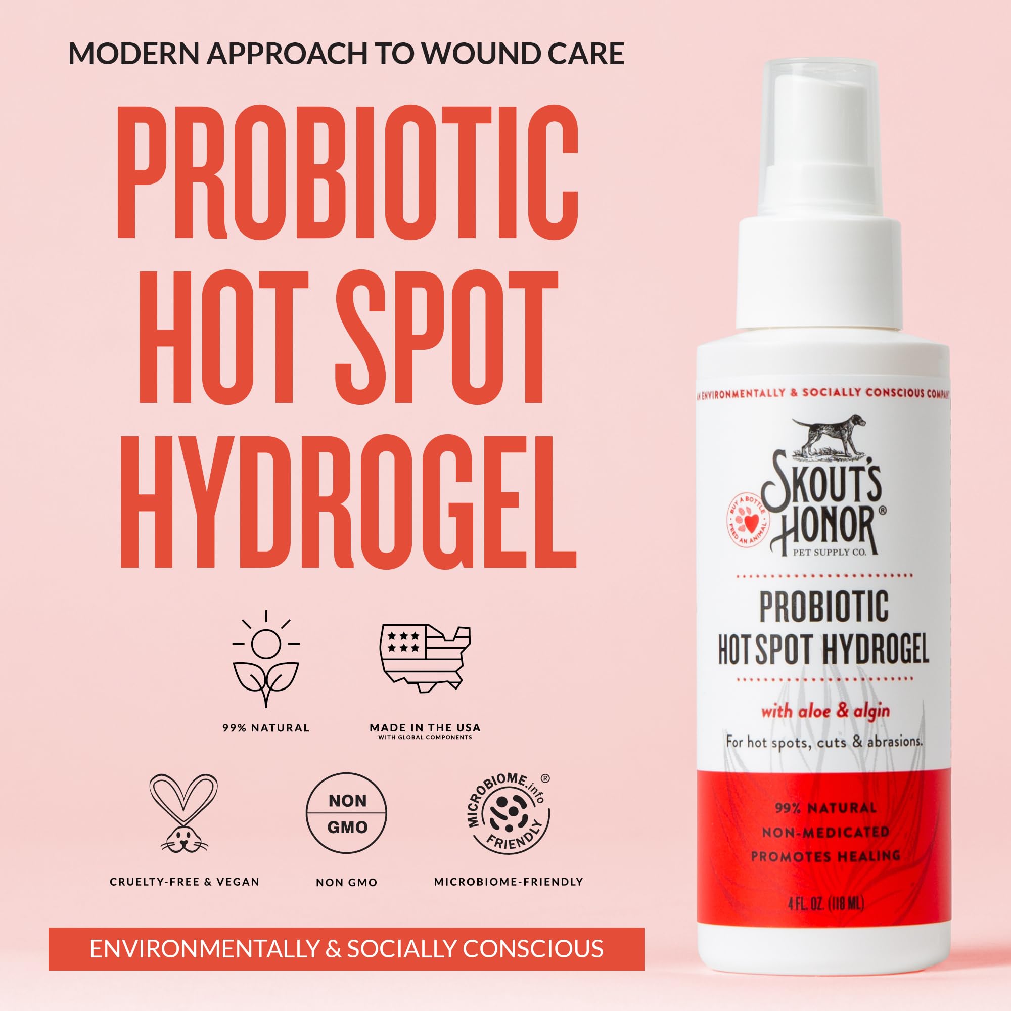 SKOUT'S HONOR Probiotic Hot Spot Hydrogel being applied to irritated skin