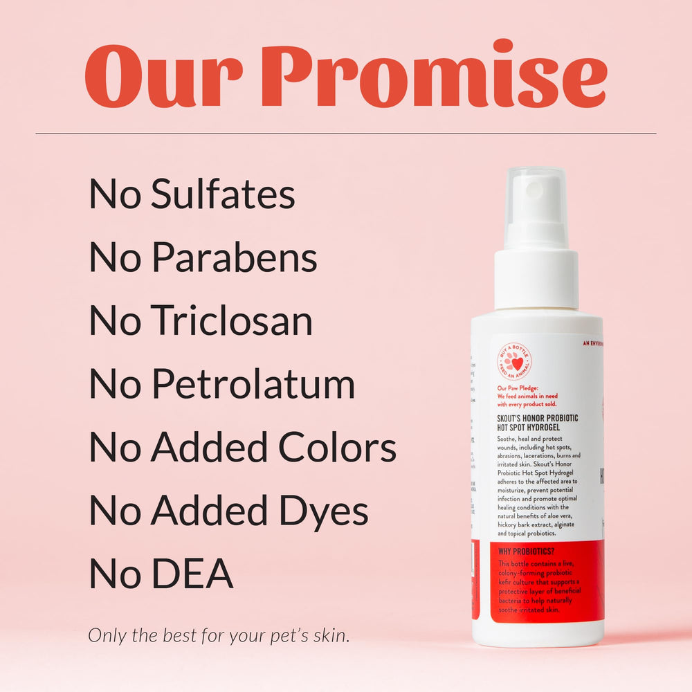 Fragrance free branding on SKOUT'S HONOR hydrogel bottle for non medicated care