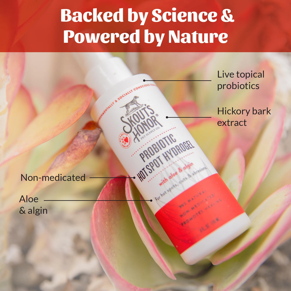 Paw application of SKOUT'S HONOR hydrogel demonstrates gentle coverage on irritated skin