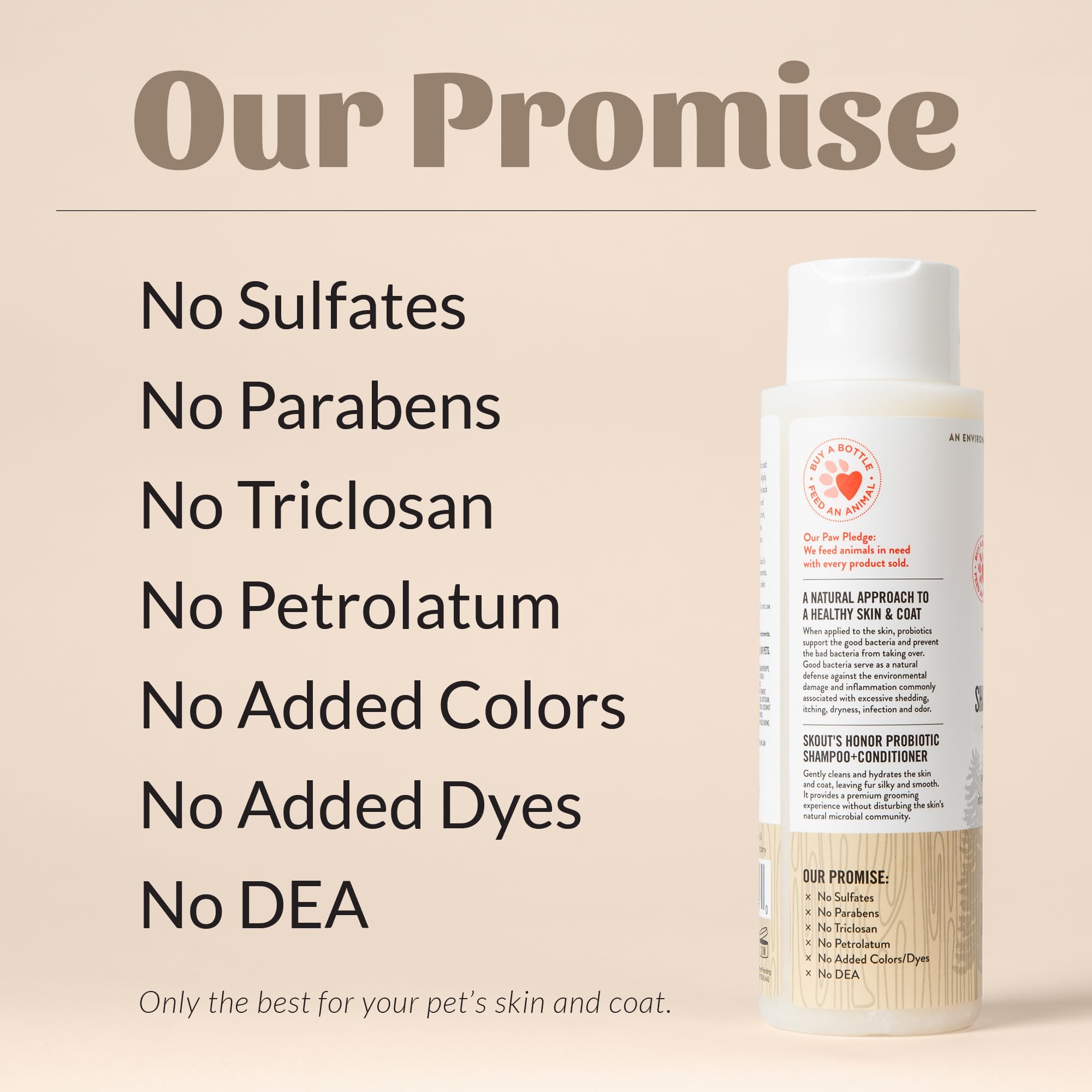 Skout's Honor probiotic-pet-shampoo-dog-of-the-woods-scent delivers an outdoorsy bath fragrance.