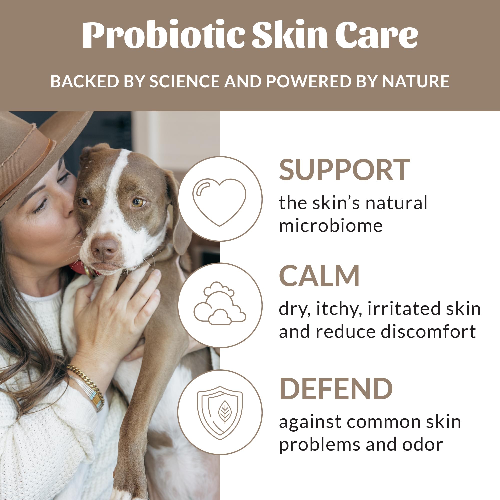 Skout's Honor probiotic-pet-shampoo-omega-3s-coat-nourish emphasizes omega-3s for coat nourishment.