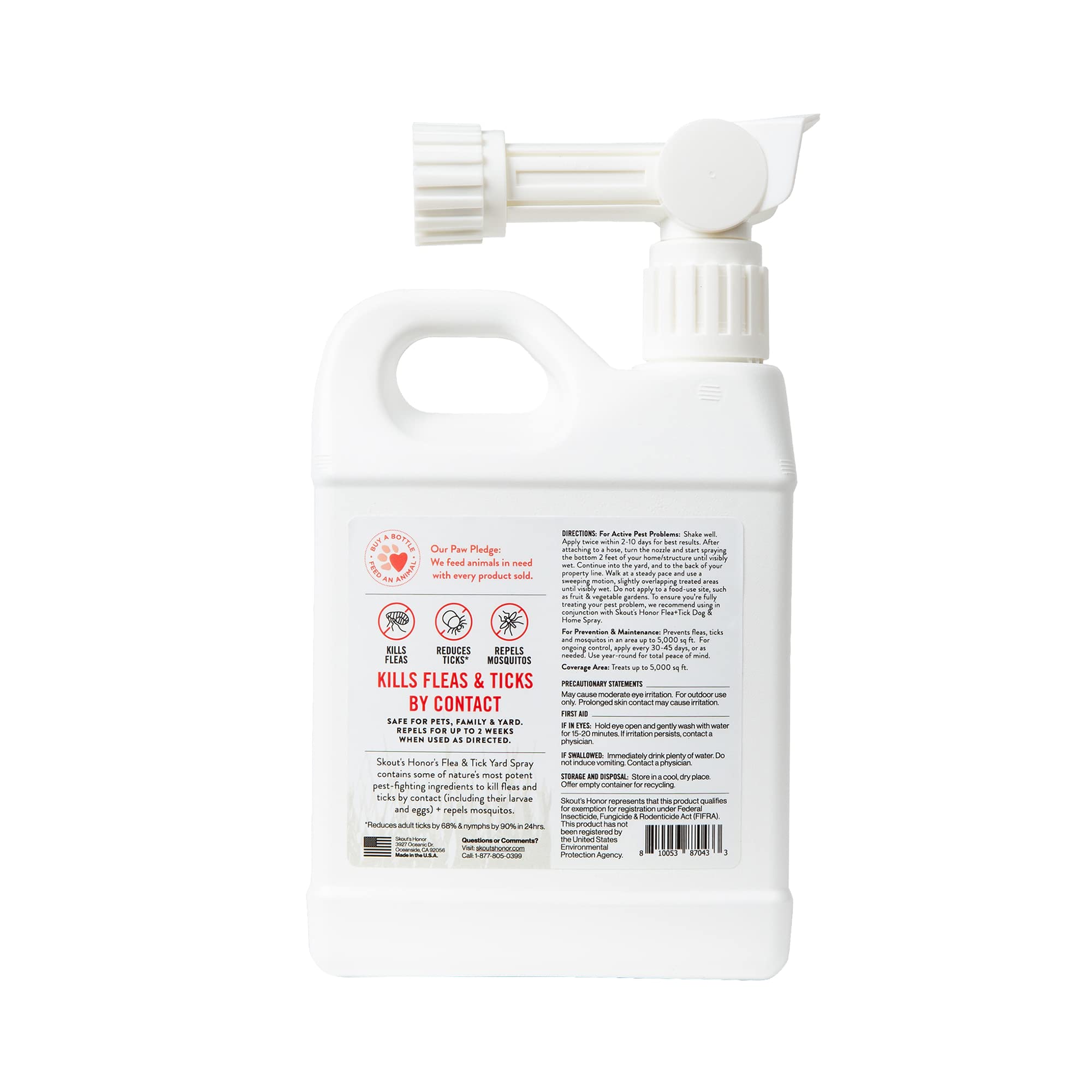 Skout's Honor yard spray showing peppermint and cedarwood scent for pet-friendly outdoor fragrance.