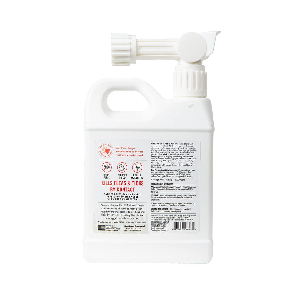 Skout's Honor yard spray showing peppermint and cedarwood scent for pet-friendly outdoor fragrance.
