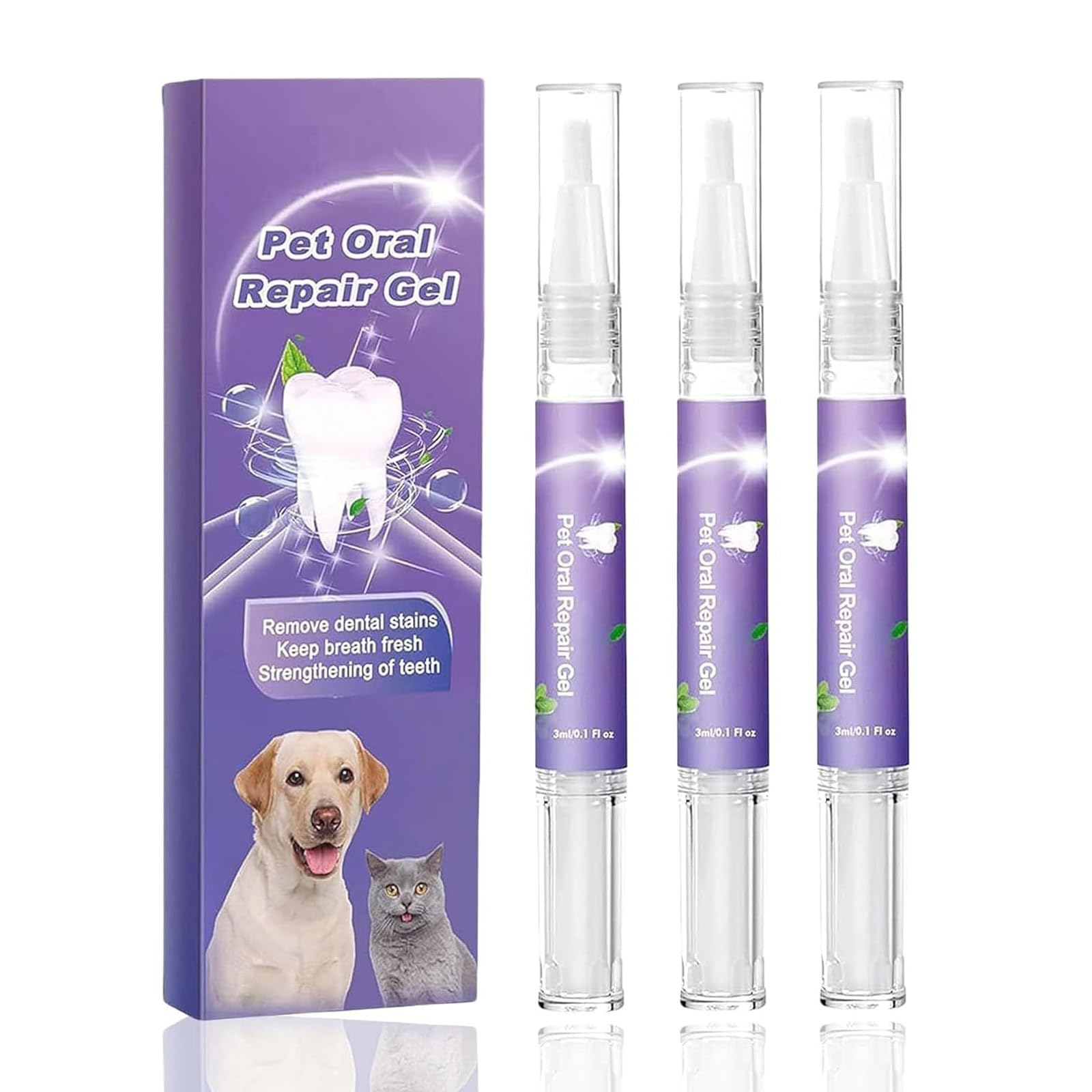 SKROSS pet oral repair gel packaging shows compact travel size for convenient care