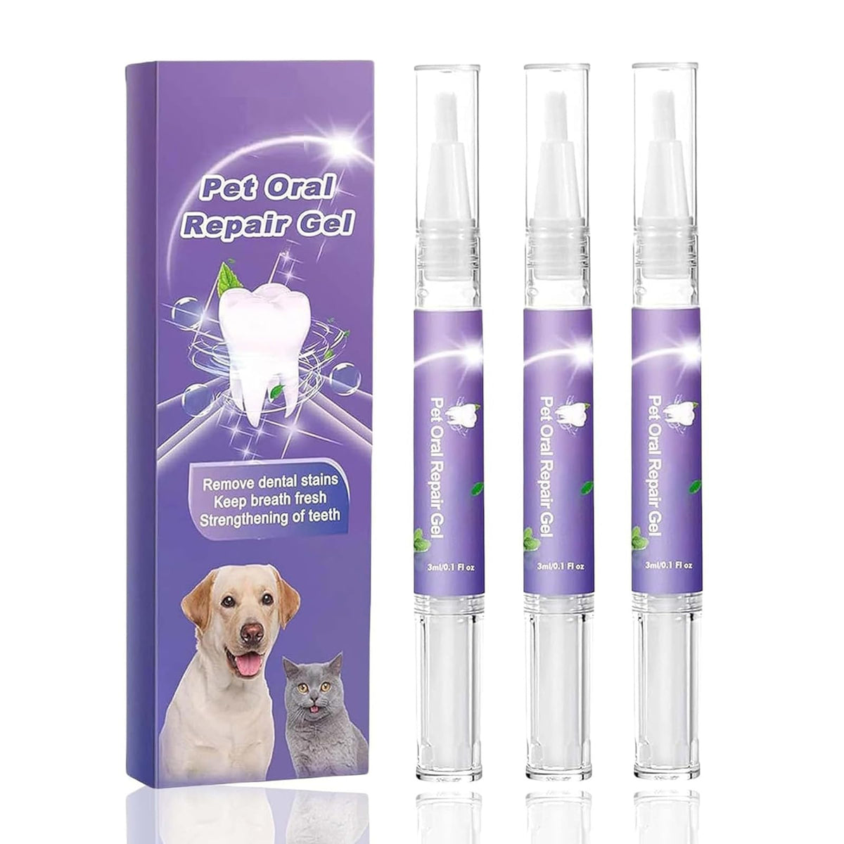 SKROSS pet oral repair gel packaging shows compact travel size for convenient care
