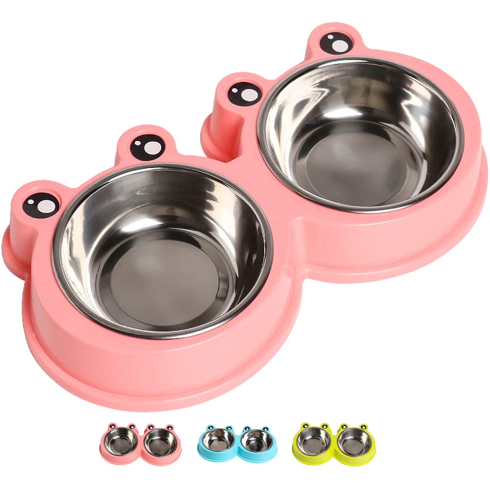 Skrtuan double-bowls set for food and water with convenient dual bowls