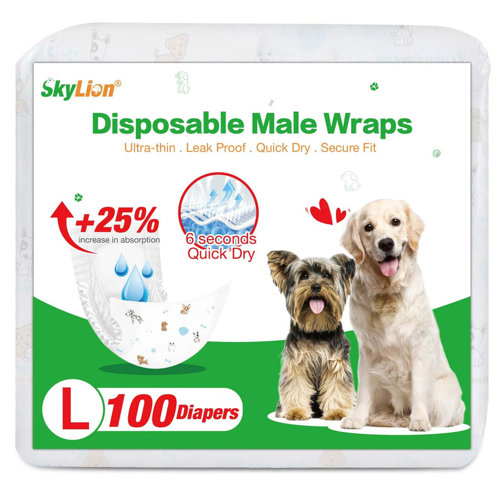 SkyLion dog diaper overnight absorbent layer provides leakproof protection for floors