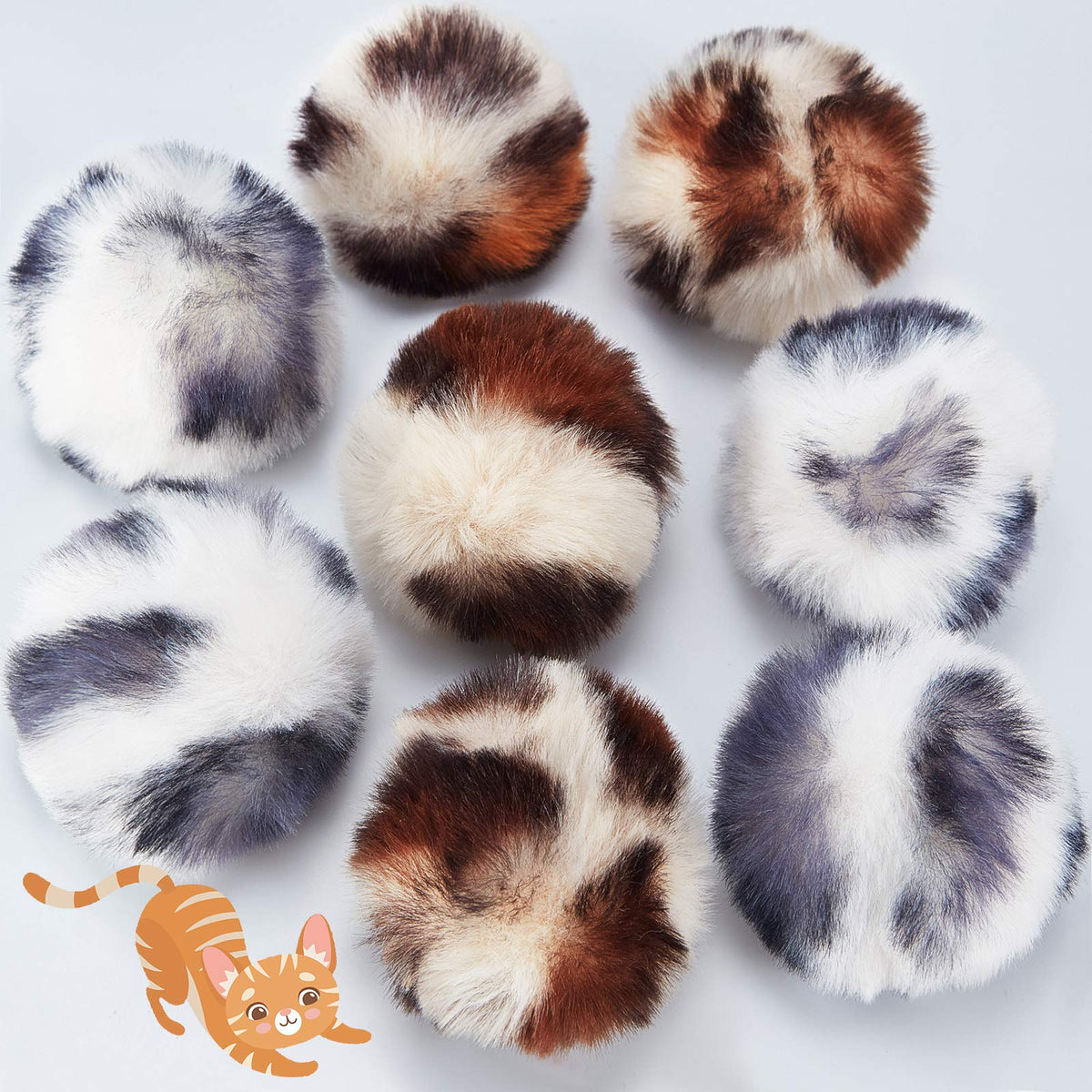Skylety leopard-pattern cat pom pom ball for interactive indoor play and exercise