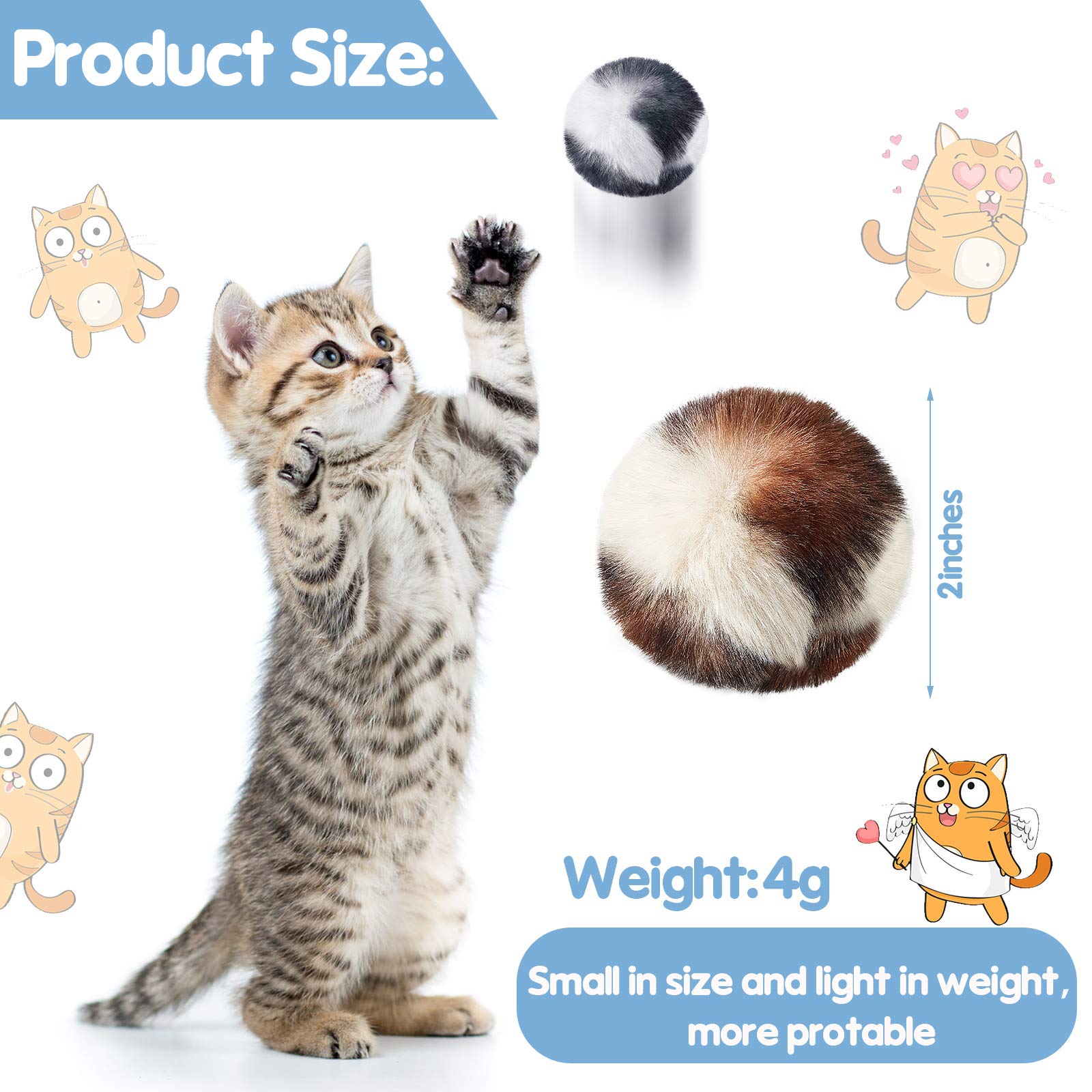 Skylety zebra-pattern cat ball with lightweight plush for easy grabbing