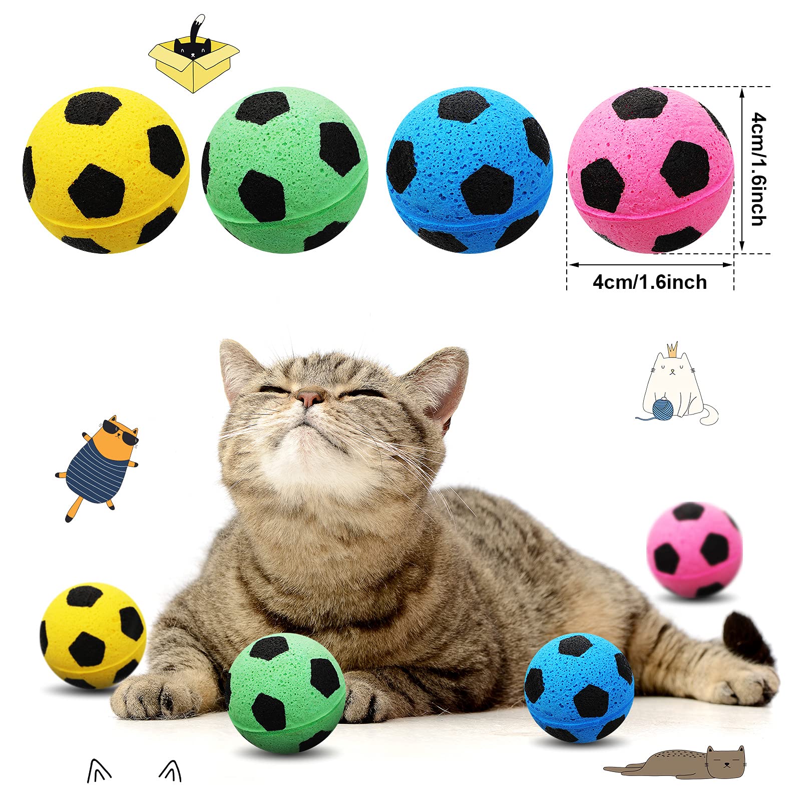 Skylety cat soccer ball foam yellow engages cats with bright color and safe impact.