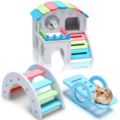 Skylety Hawaiian villa hamster house provides cozy nesting space for small pets.