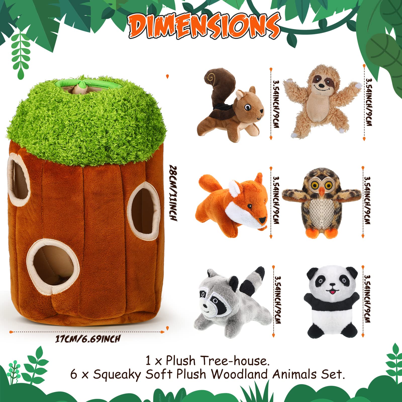 Skylety woodland animals set showcases six squeaky pals for interactive fun.