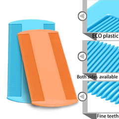 SKYPIA dual toothed flea comb orange for quick multi pet grooming