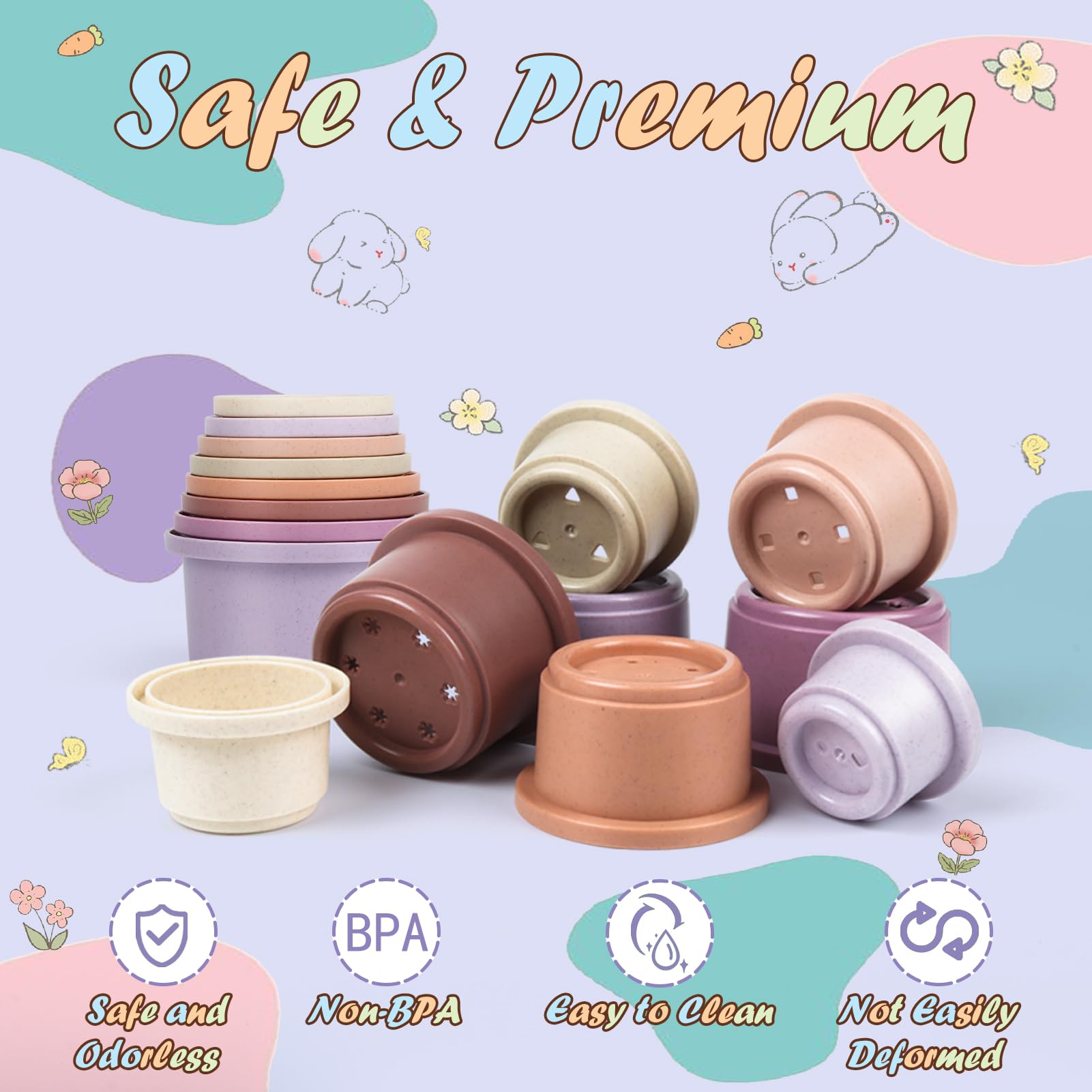 Skywhale stacking cups small animal play — enrichment for rabbits, guinea pigs, ferrets