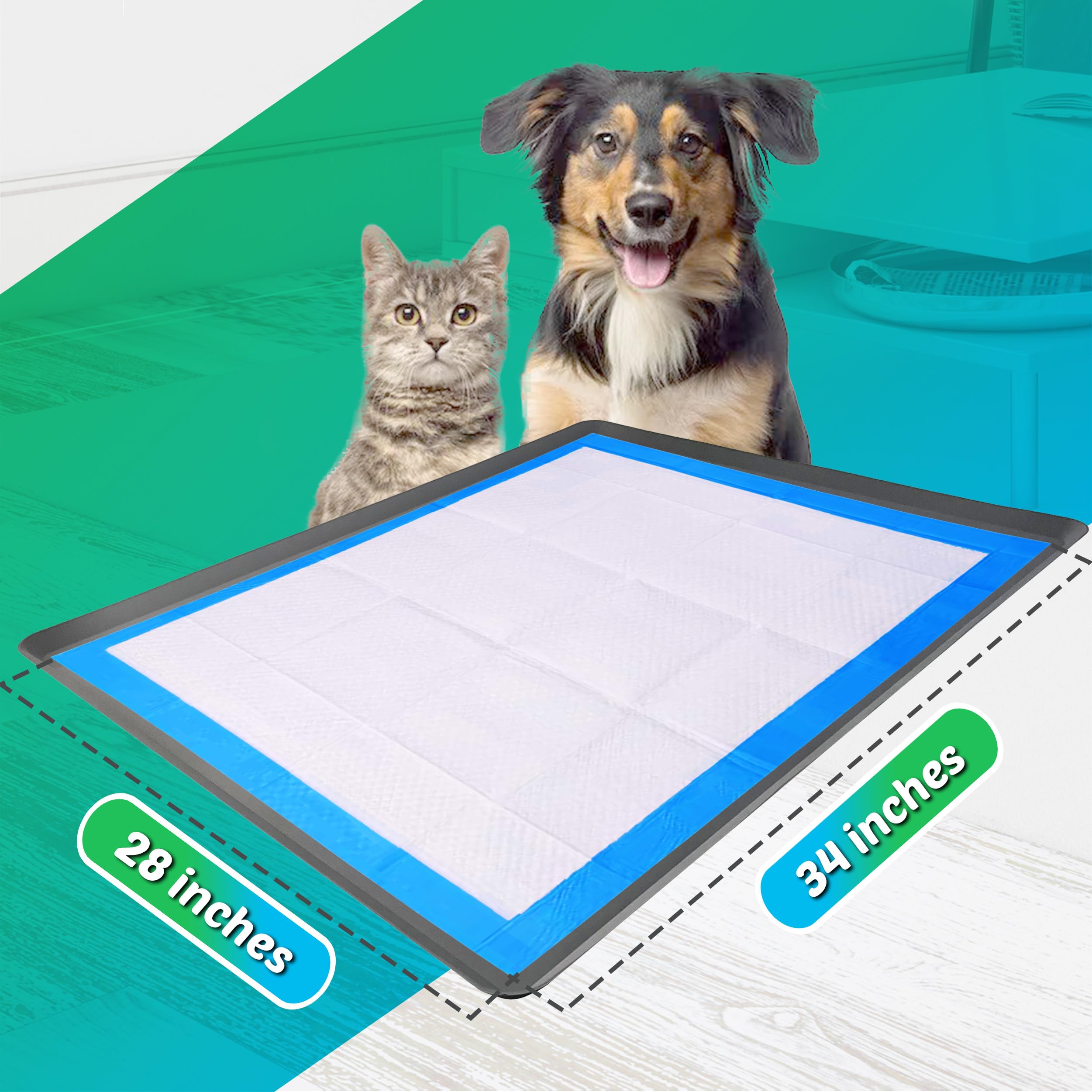 Skywin TidyFriend anti-slip base keeps pads secure on floors during playful sessions.