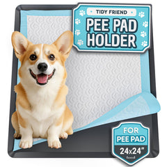 Skywin TidyFriend dog pee pad holder 24x24 stabilizes pads for mess-free training setups.