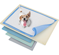 Skywin TidyFriend dog pee pad holder tray beige top view for mess containment and floor protection.