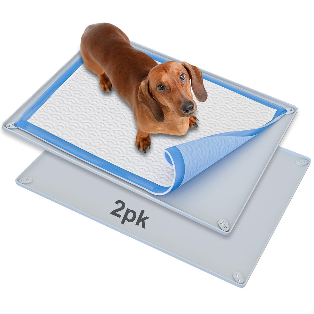 Skywin TidyFriend pee pad holder tray angled view, portable for travel-ready pet routines.